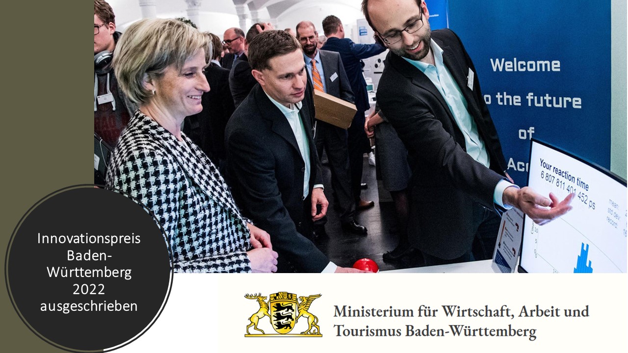 Innovationspreis Baden-Württemberg 2022 ist ausgeschrieben – Deadline 31.5.22